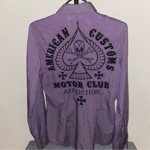Affliction Purple Graphic Men's Shirt